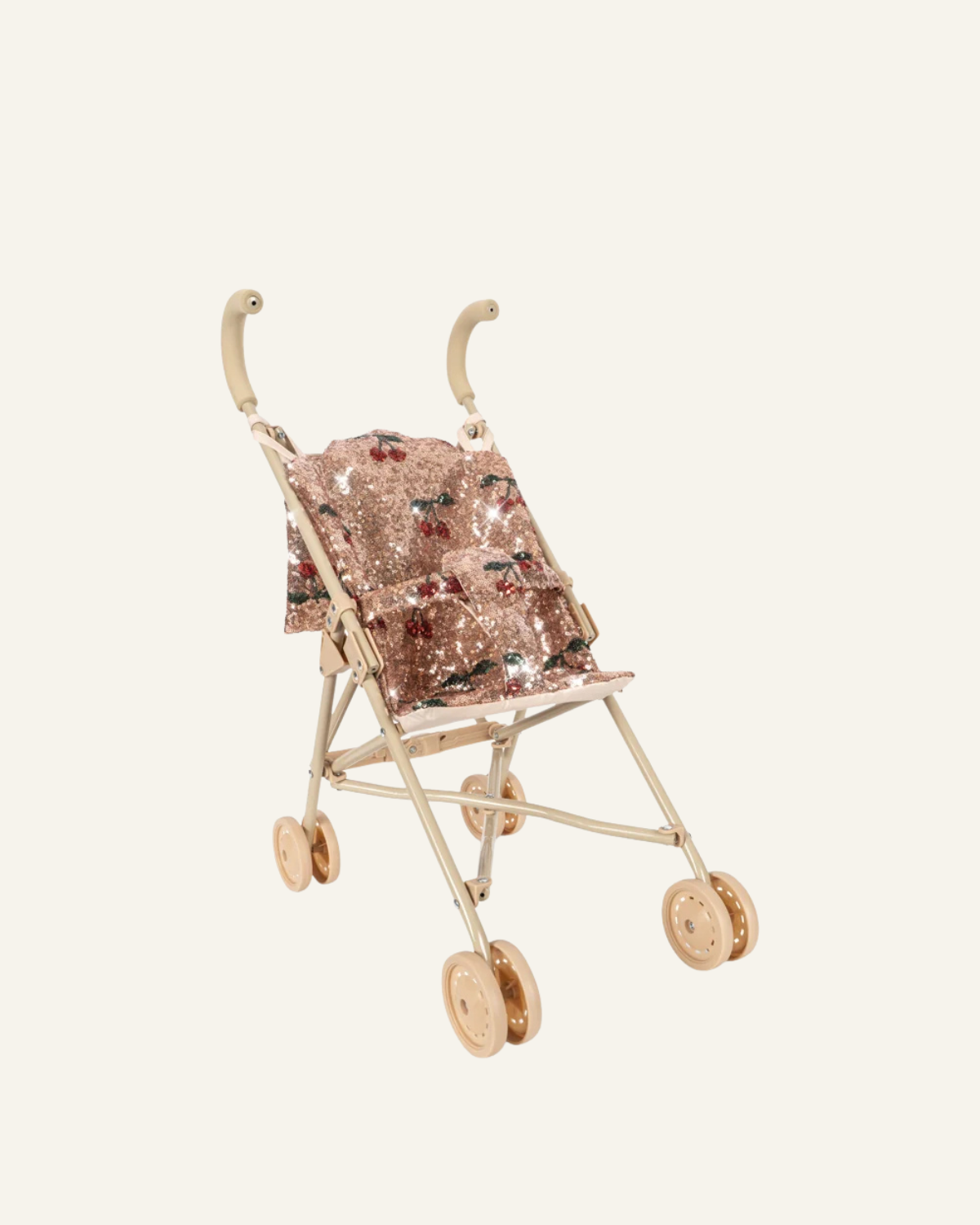 KONGES SLØJD ❘ Sparkly Doll Stroller - Cherry Sequin