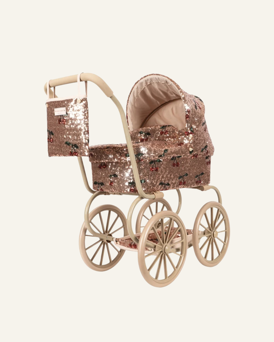Sparkly Minnie Doll Pram - Cherry Sequin by Konges Sløjd