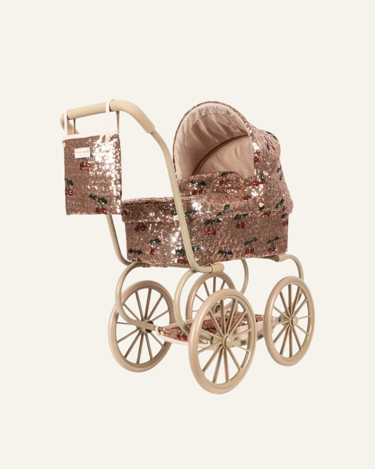 Sparkly Minnie Doll Pram - Cherry Sequin by Konges Sløjd