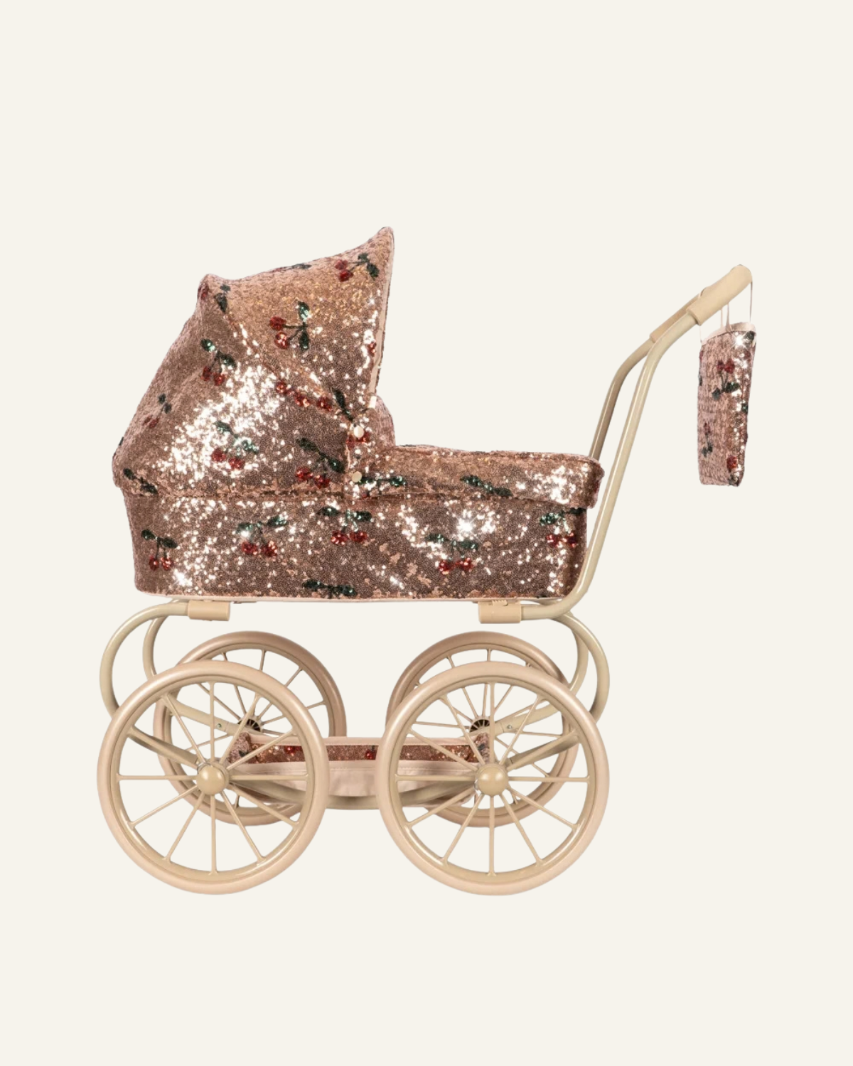 Sparkly Minnie Doll Pram - Cherry Sequin by Konges Sløjd