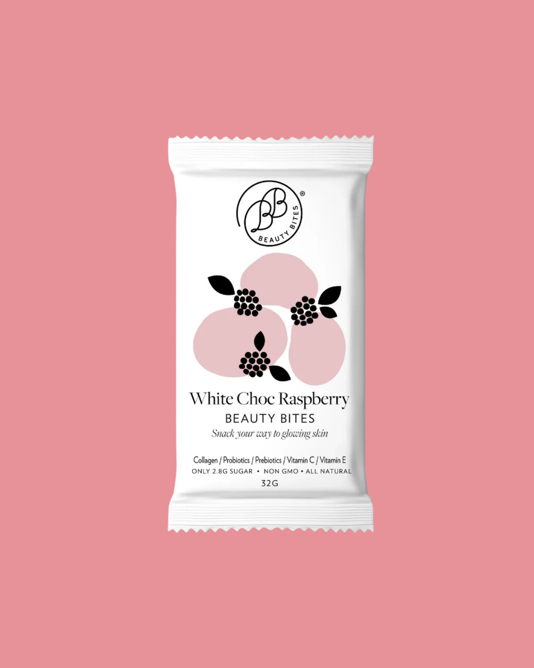 White Choc Raspberry Beauty Bites by Krumbled Foods