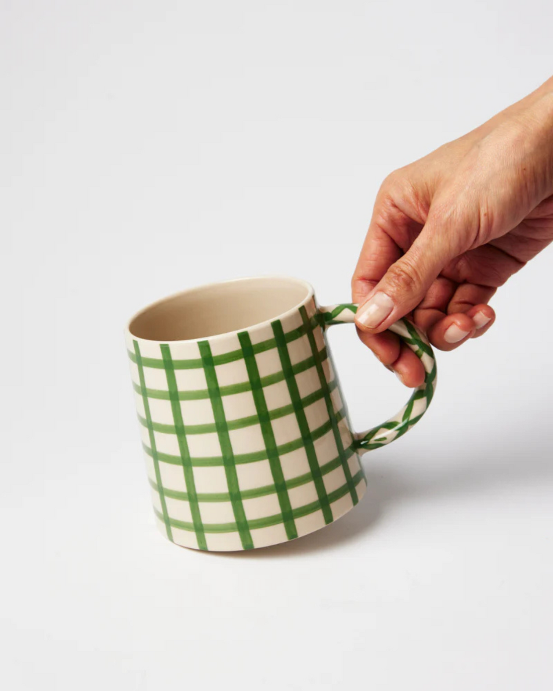 Larder Check Mug - Green by Jones &amp; Co 