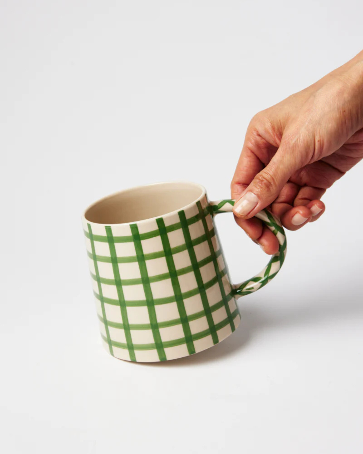 Larder Check Mug - Green by Jones &amp; Co 