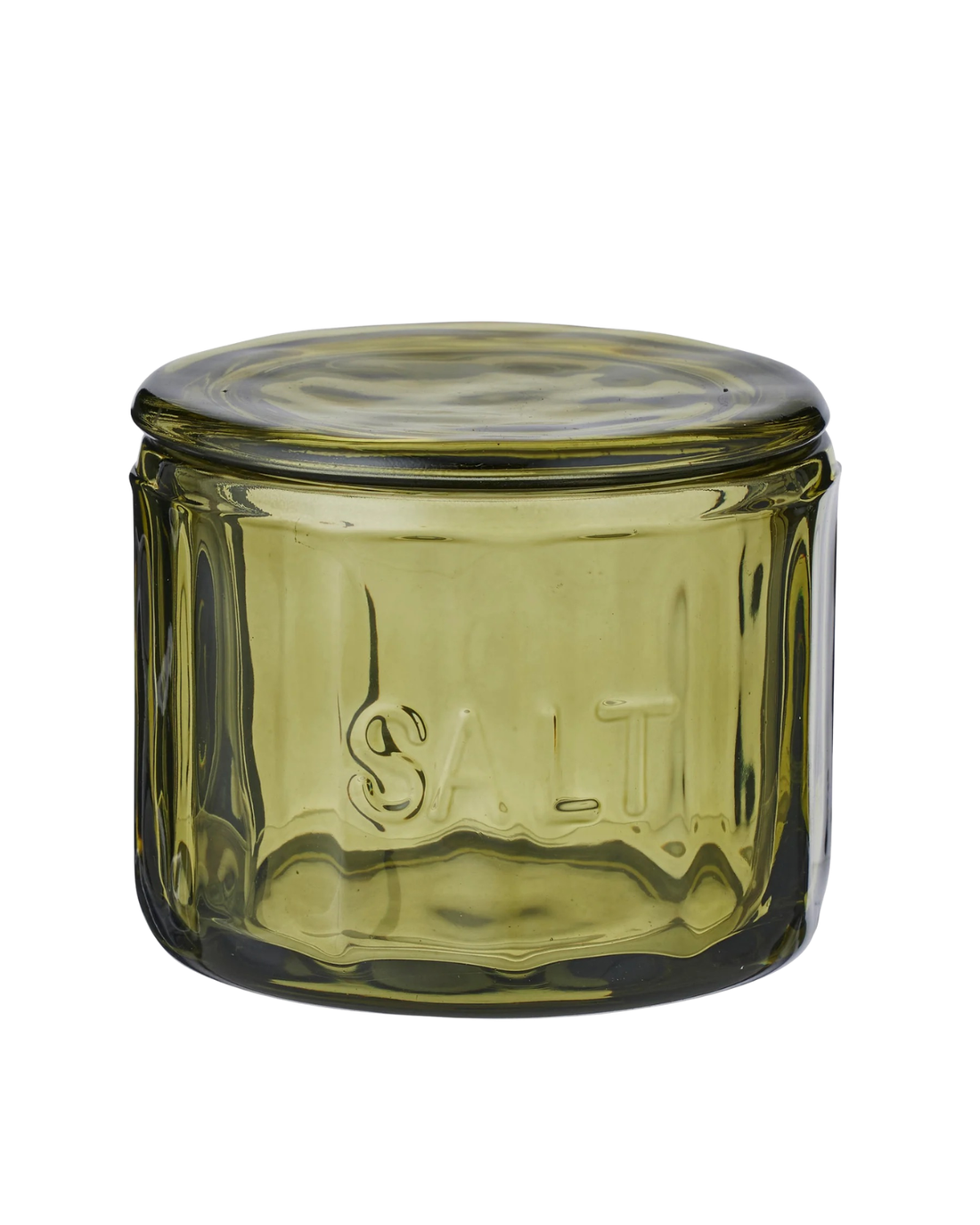 Lia Glass Salt Jar - Green