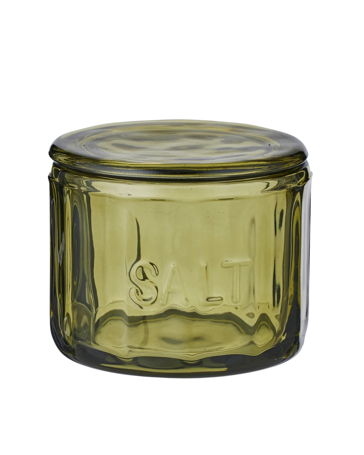 Lia Glass Salt Jar - Green