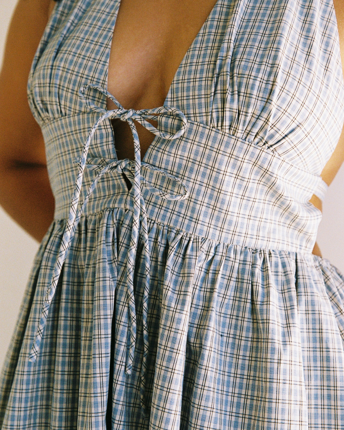Lily Midi Dress - Blue Check by Juni 