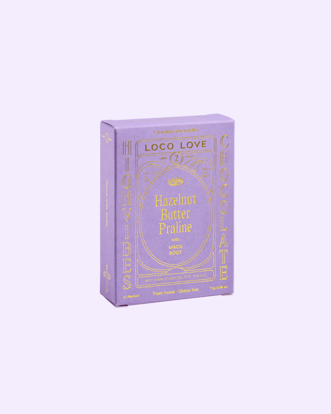 Loco Love Hazelnut Praline Chocolate - Twin Pack 60g
