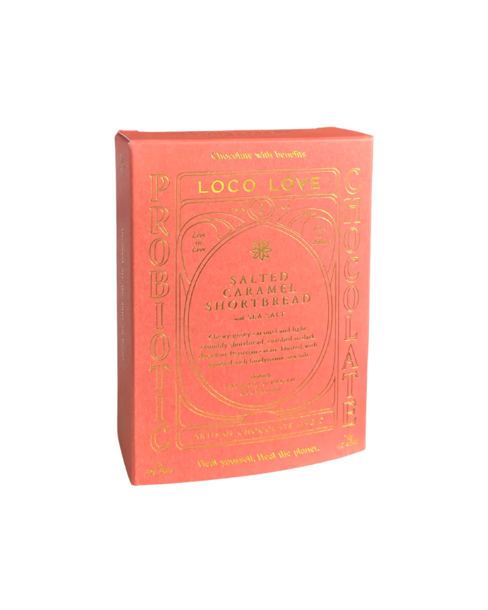 Loco Love Chocolate - Salted Caramel Shortbread - Twin Pack 60g