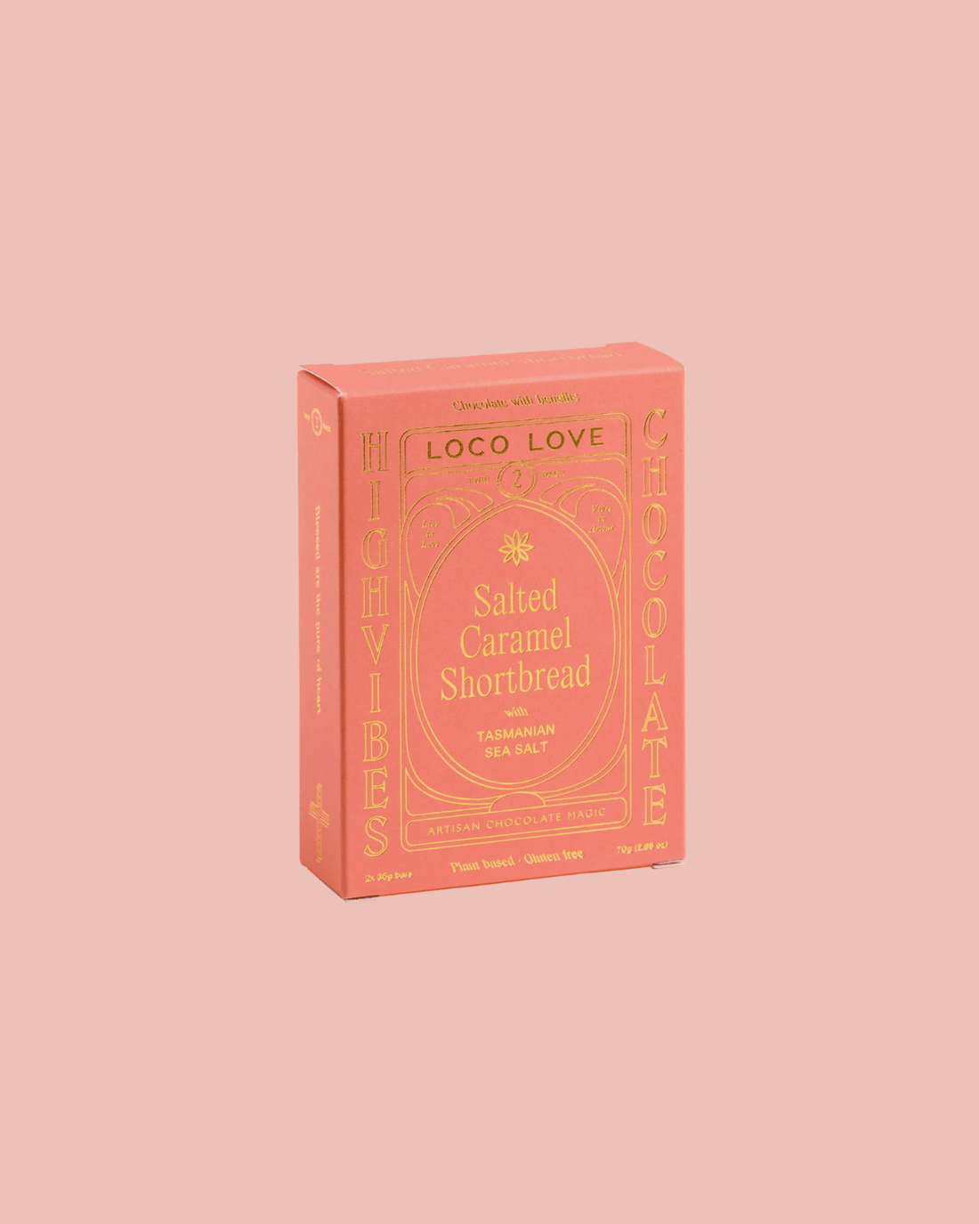 Loco Love Chocolate - Salted Caramel Shortbread - Twin Pack 60g