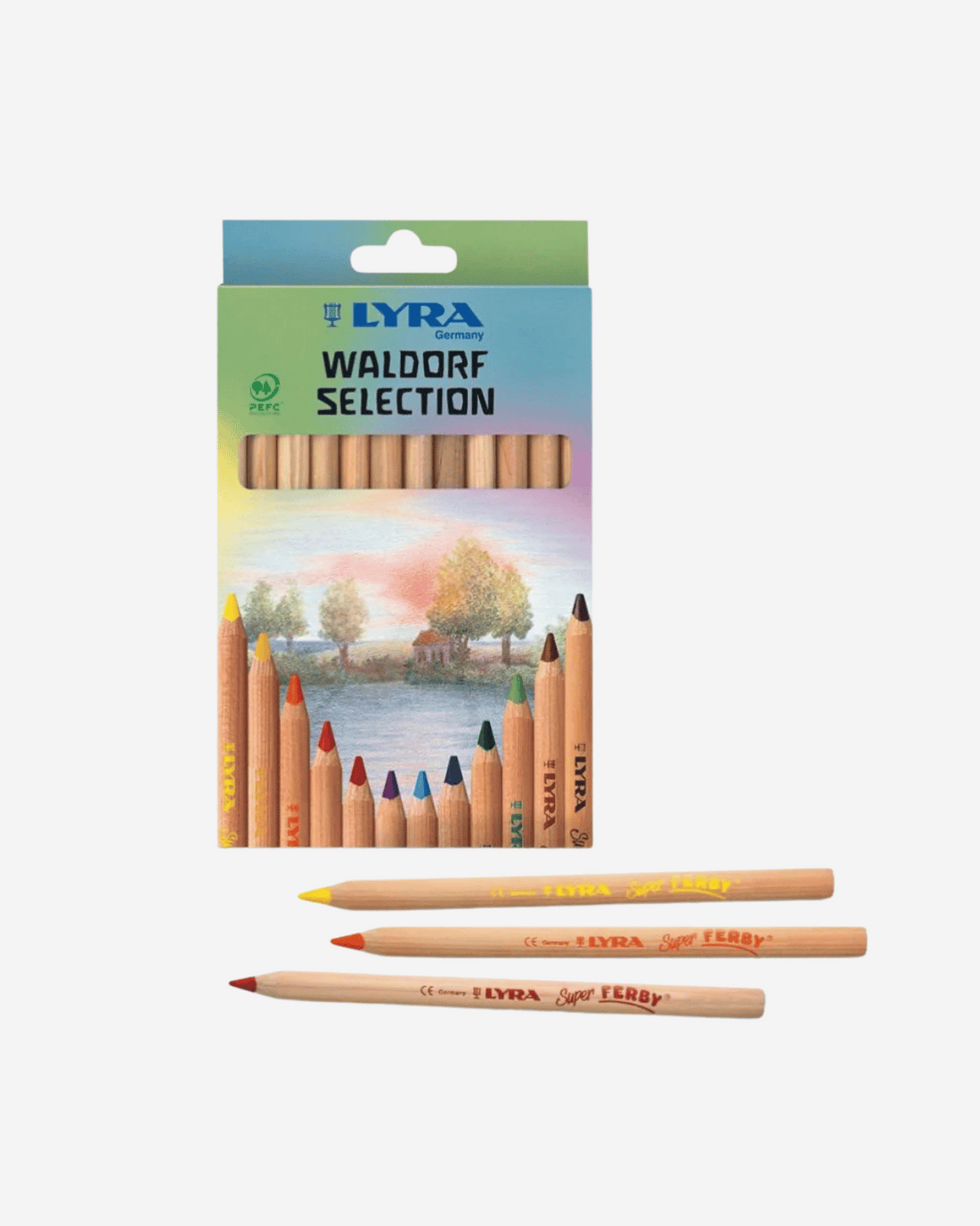 LYRA Super Ferby Unlacquered Pencils Waldorf (12 Assorted Colours) 