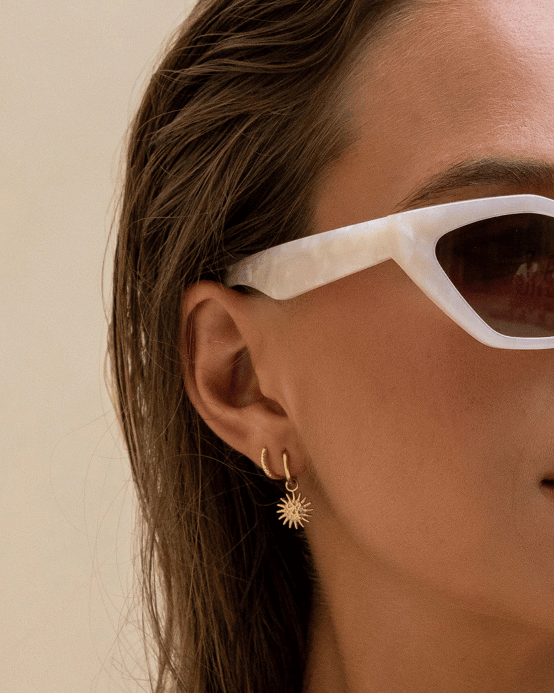 Magnolia Gold Charm Earrings by Arms of Eve 