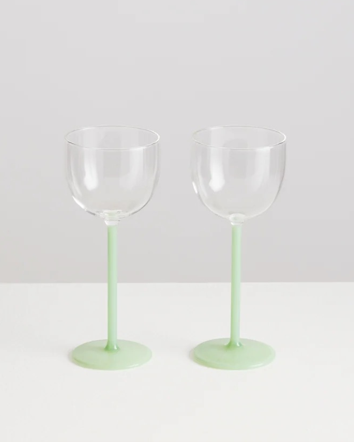 MAISON BALZAC ❘ 2 Nick &amp; Nora Glasses - Mint &amp; Clear