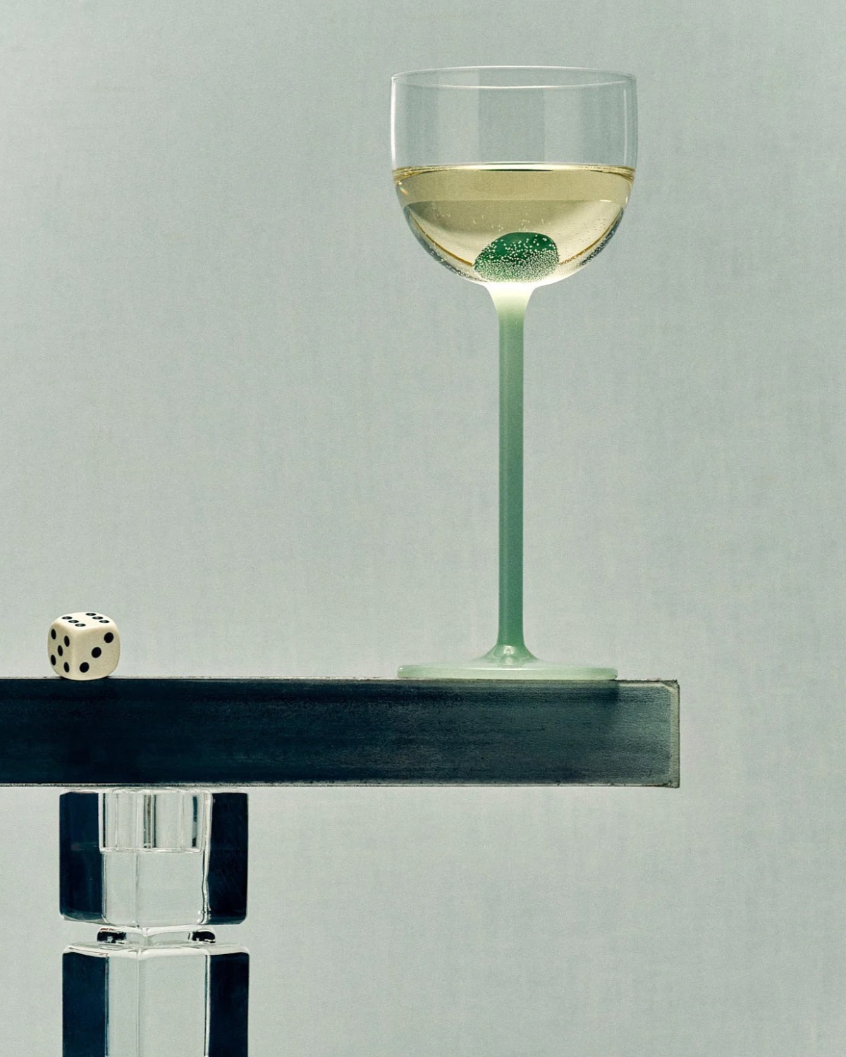 MAISON BALZAC ❘ 2 Nick &amp; Nora Glasses - Mint &amp; Clear