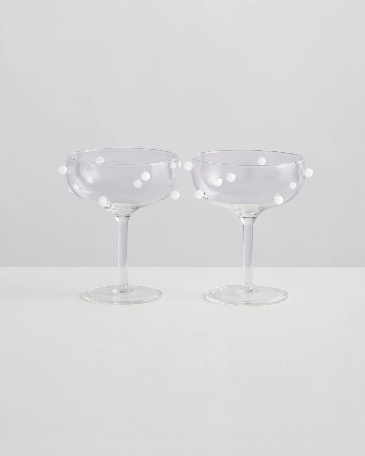 MAISON BALZAC ❘ 2 Pomponette Coupes - Clear &amp; White
