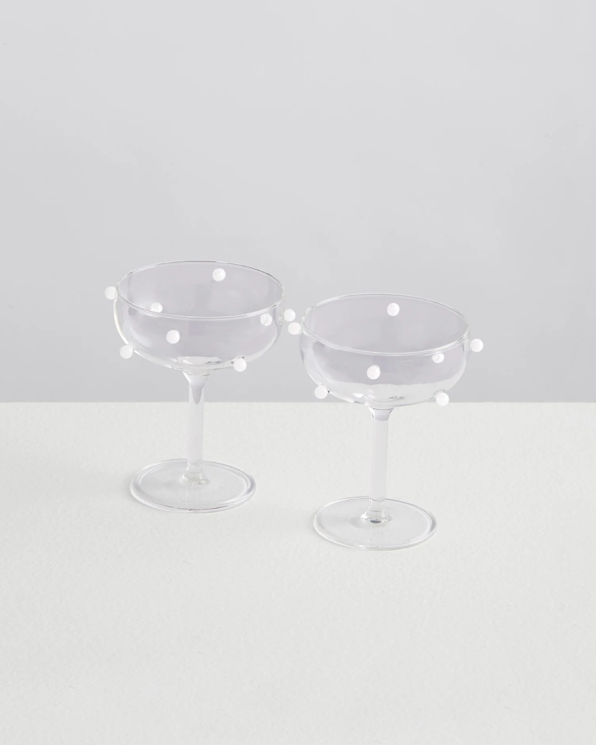 MAISON BALZAC ❘ 2 Pomponette Coupes - Clear &amp; White