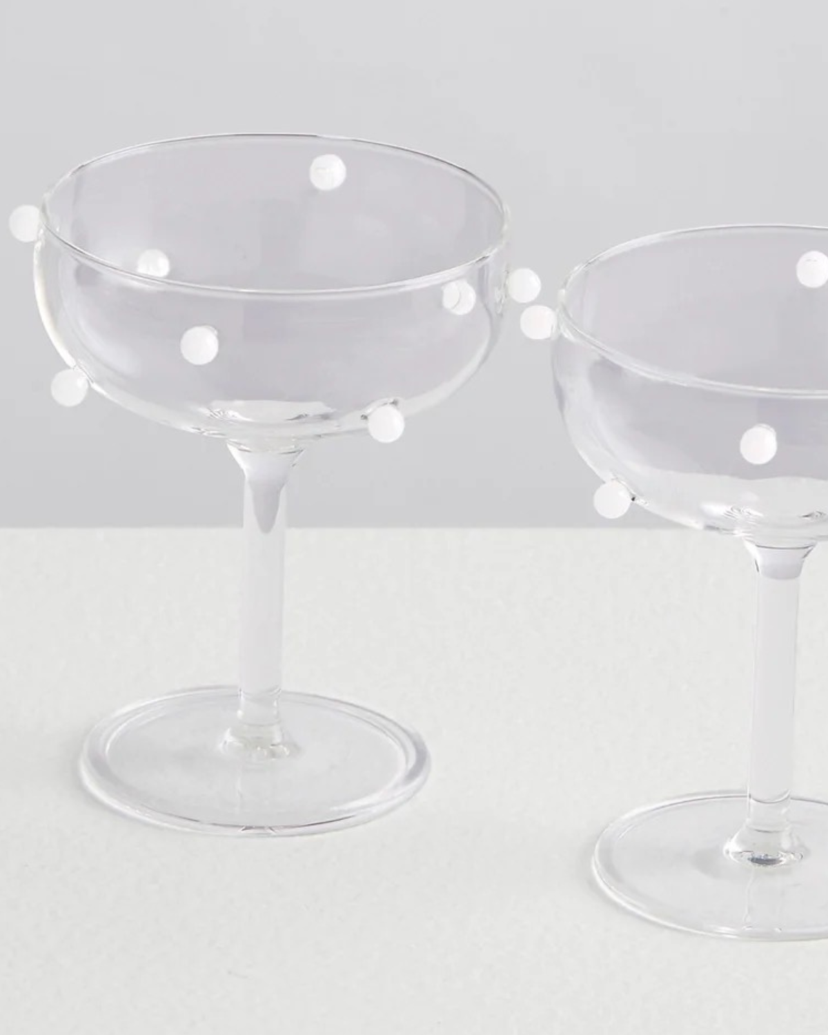 MAISON BALZAC ❘ 2 Pomponette Coupes - Clear &amp; White