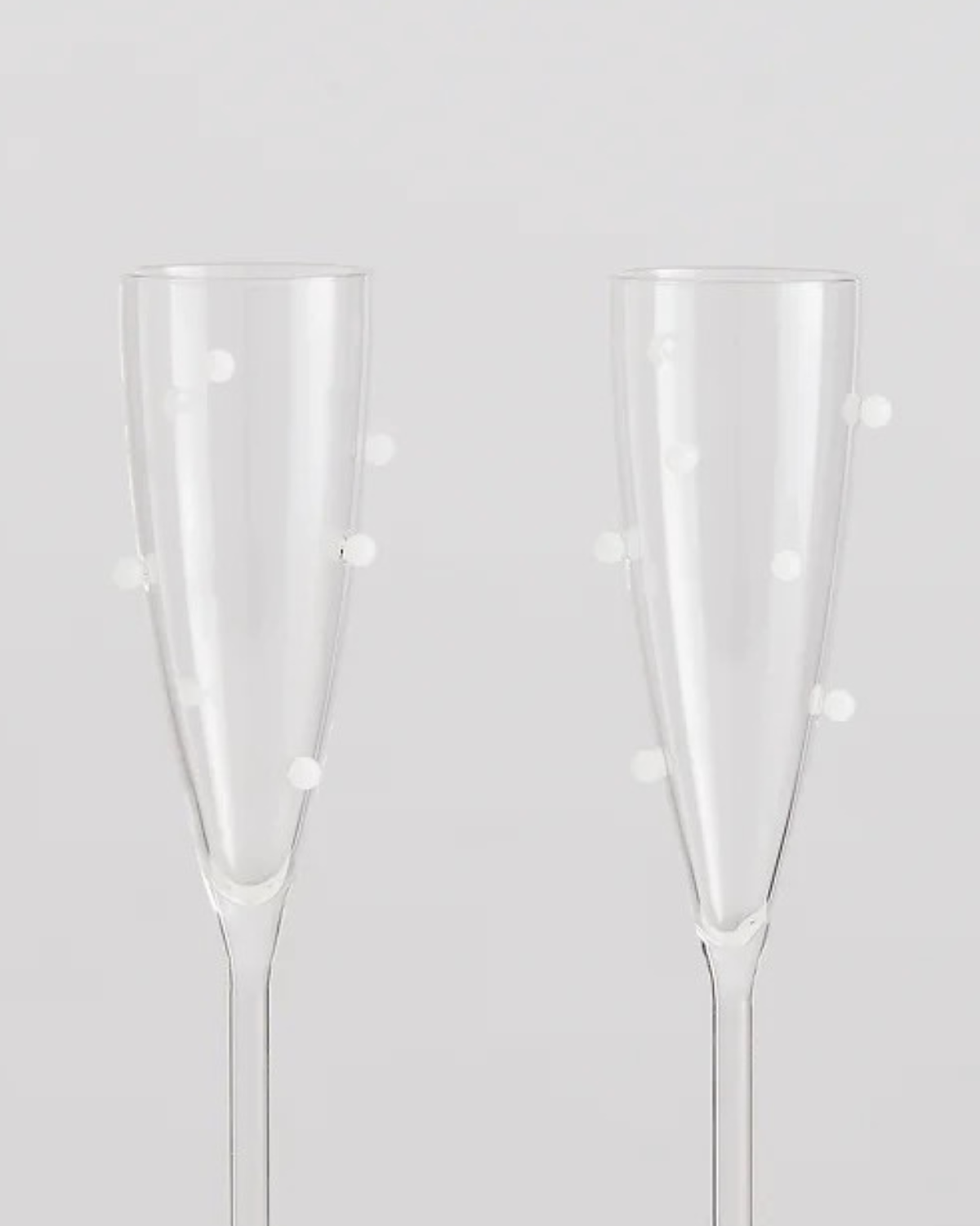 MAISON BALZAC ❘ 2 Pomponette Flutes - Clear &amp; White