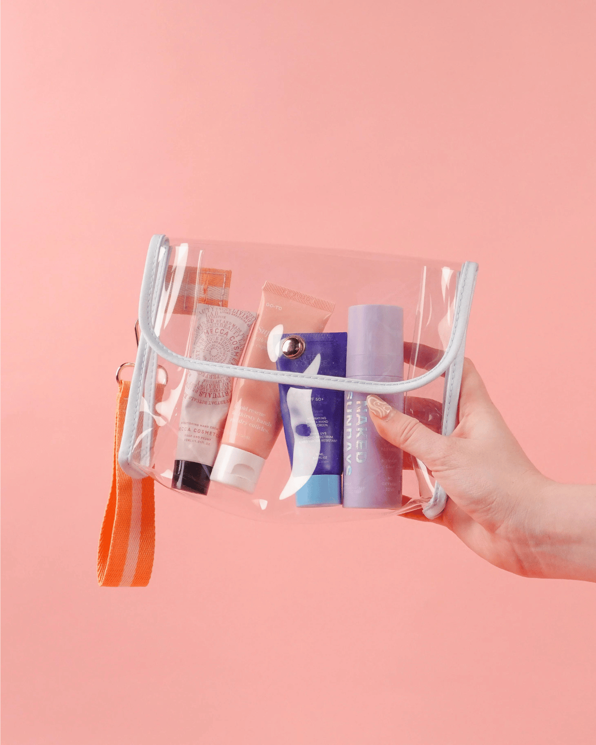 Clear Cosmetics Bag - Marshmallow Cheeky Traveller Bag by The Somewhere Co