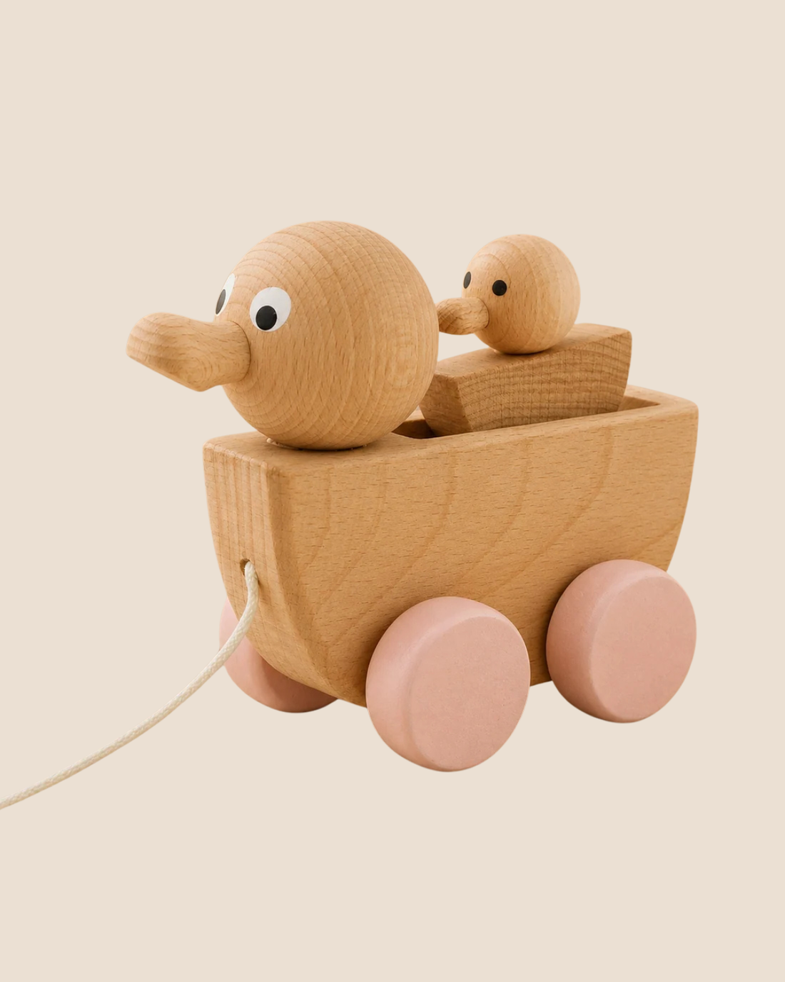 Wooden Pull Along Duck With Duckling - Georgia by Miva Vacov 