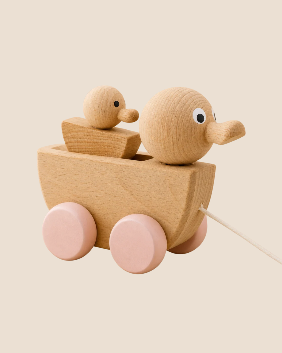Wooden Pull Along Duck With Duckling - Georgia by Miva Vacov 