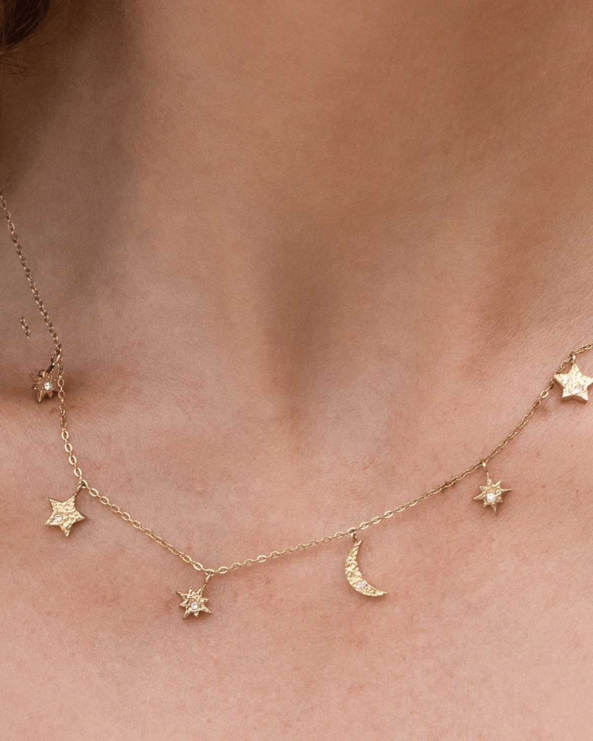 Moondust Gold Charm Necklace by Arms of Eve 