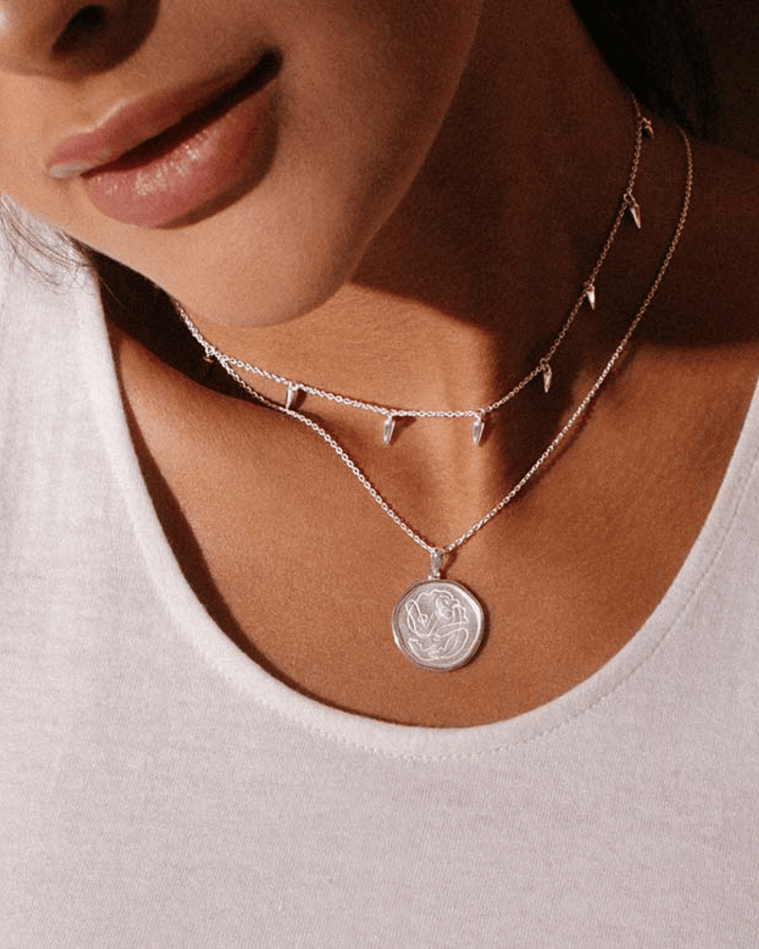Motherhood Necklace in Silver by Murkani 