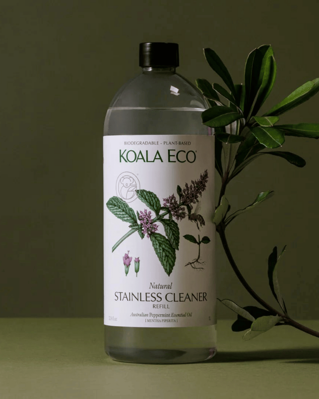 Natural Stainless Steel Cleaner by Koala Eco- Peppermint (1L Refill)