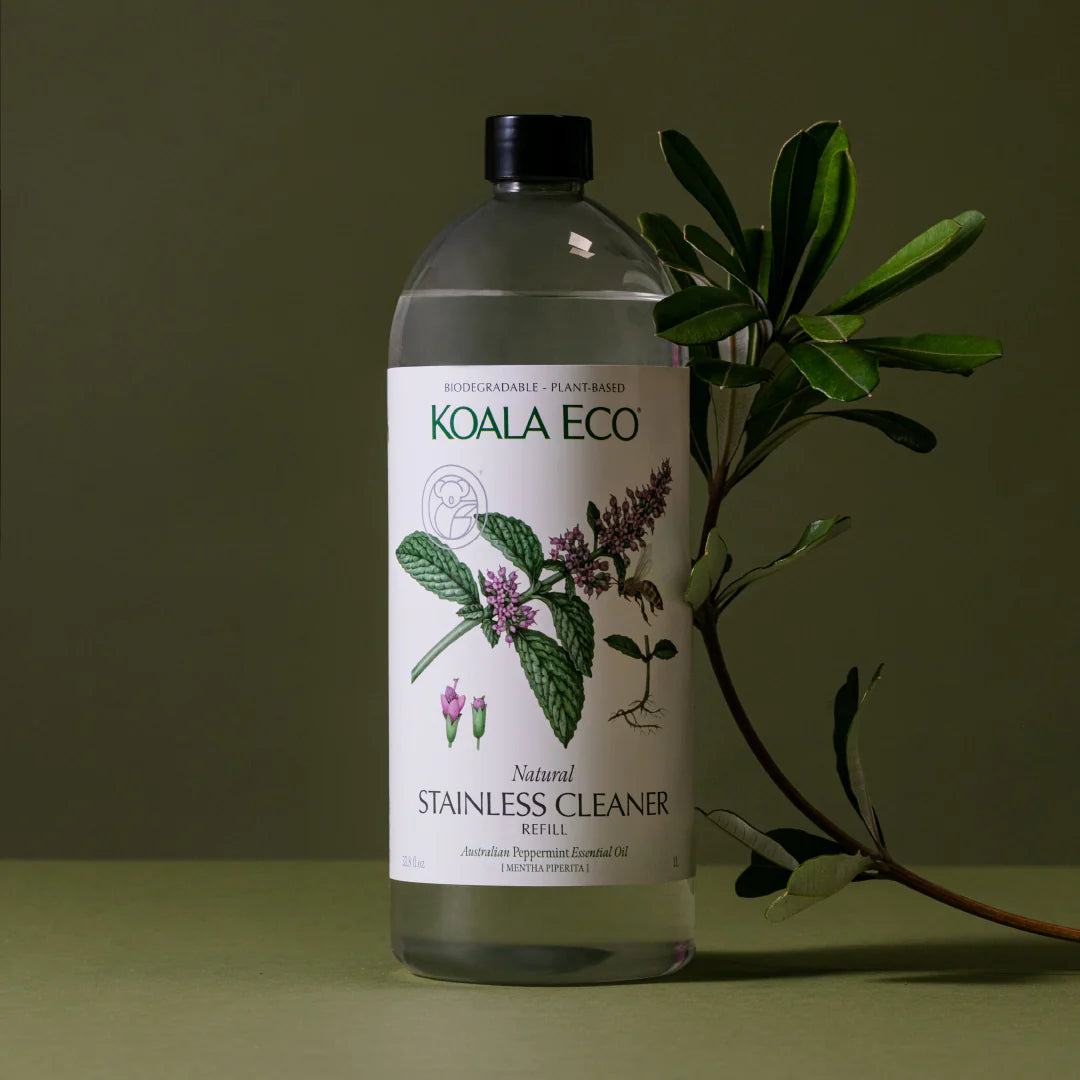 Natural Stainless Steel Cleaner by Koala Eco- Peppermint (1L Refill)