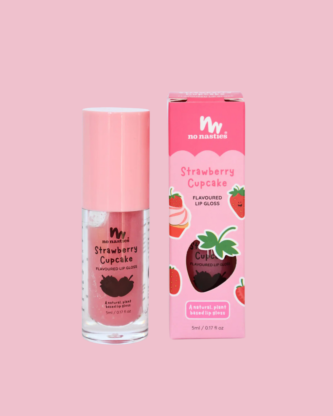 Natural Kids Lip Gloss Wands - Strawberry Cupcake by No Nasties