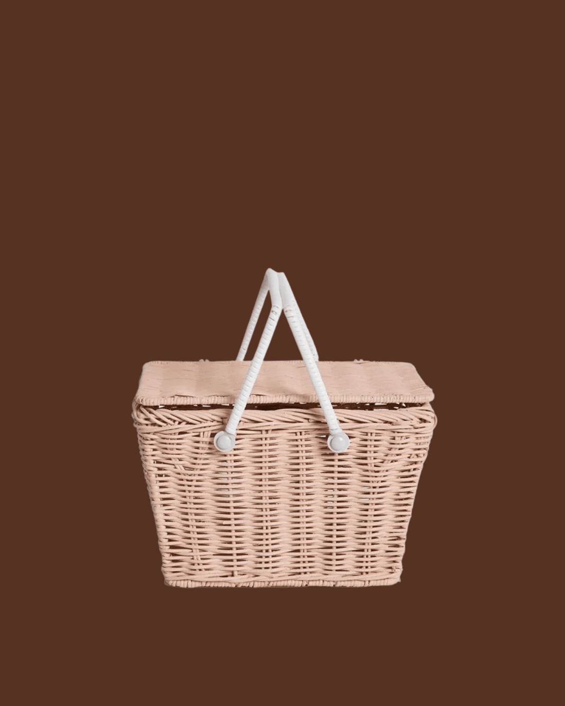 Piki Rattan Basket by Olli Ella in Rose