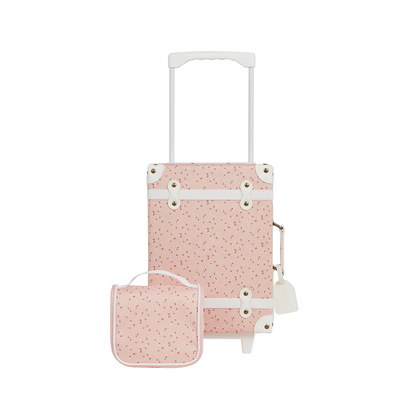 See-Ya Wash Bag by Olli Ella in Pink Daisies - Toiletry Bags for  Kids