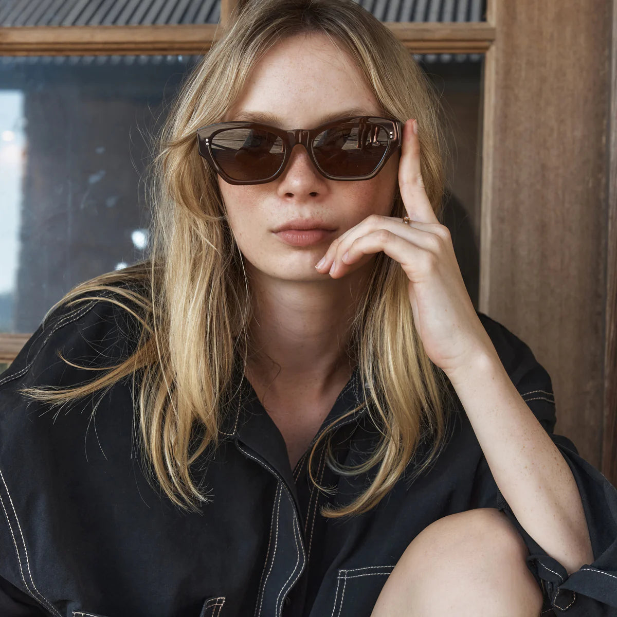 Status Anxiety Otherworldly Sunglasses in Brown