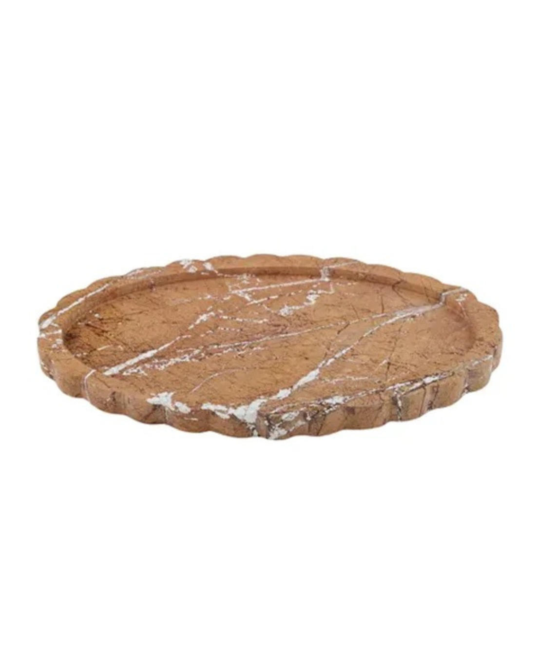 Oval Florence Marble Tray - Brown