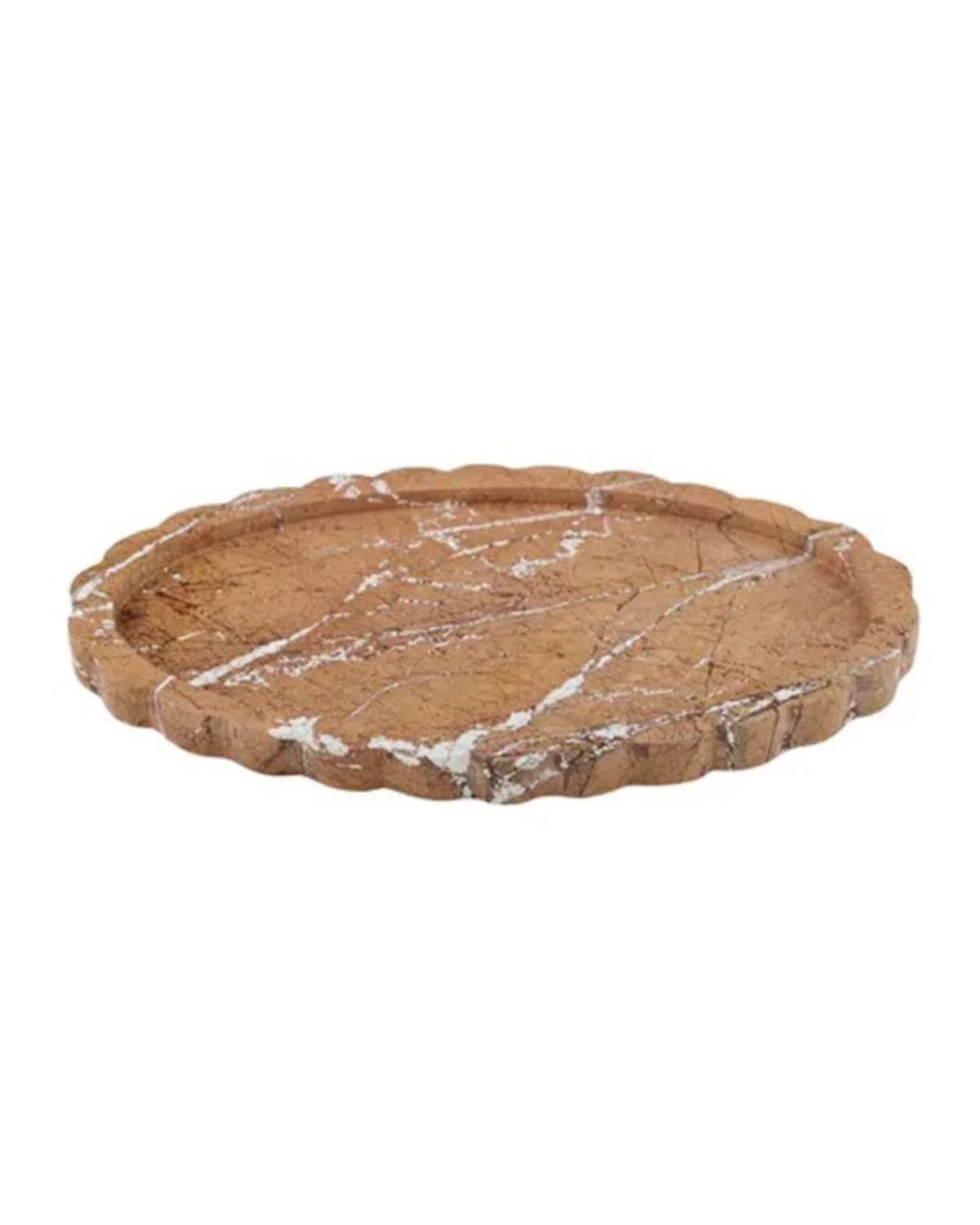 Oval Florence Marble Tray - Brown