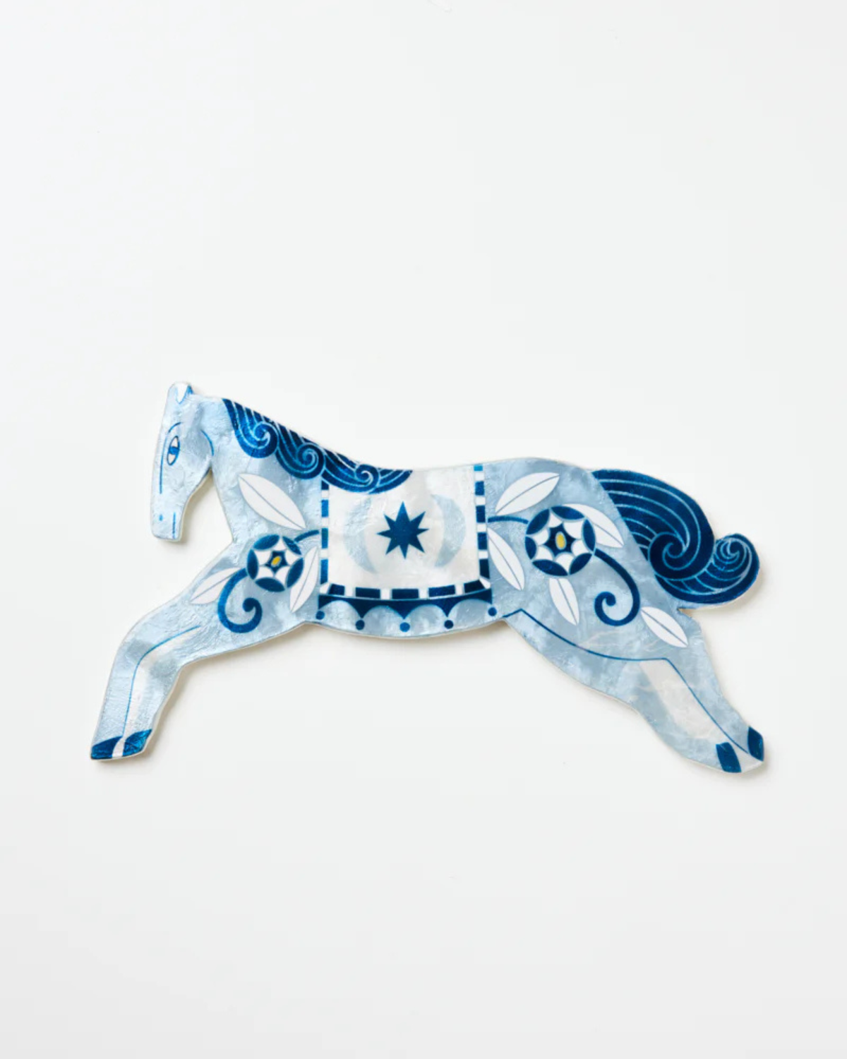 Paloma Wall Art Tile - Blue Horse by Jones &amp; Co
