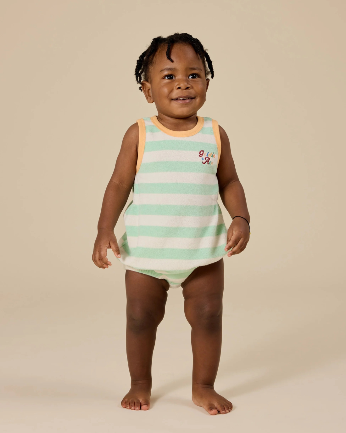 Goldie + Ace - Peas In A Pod Stripe Bubble Romper 