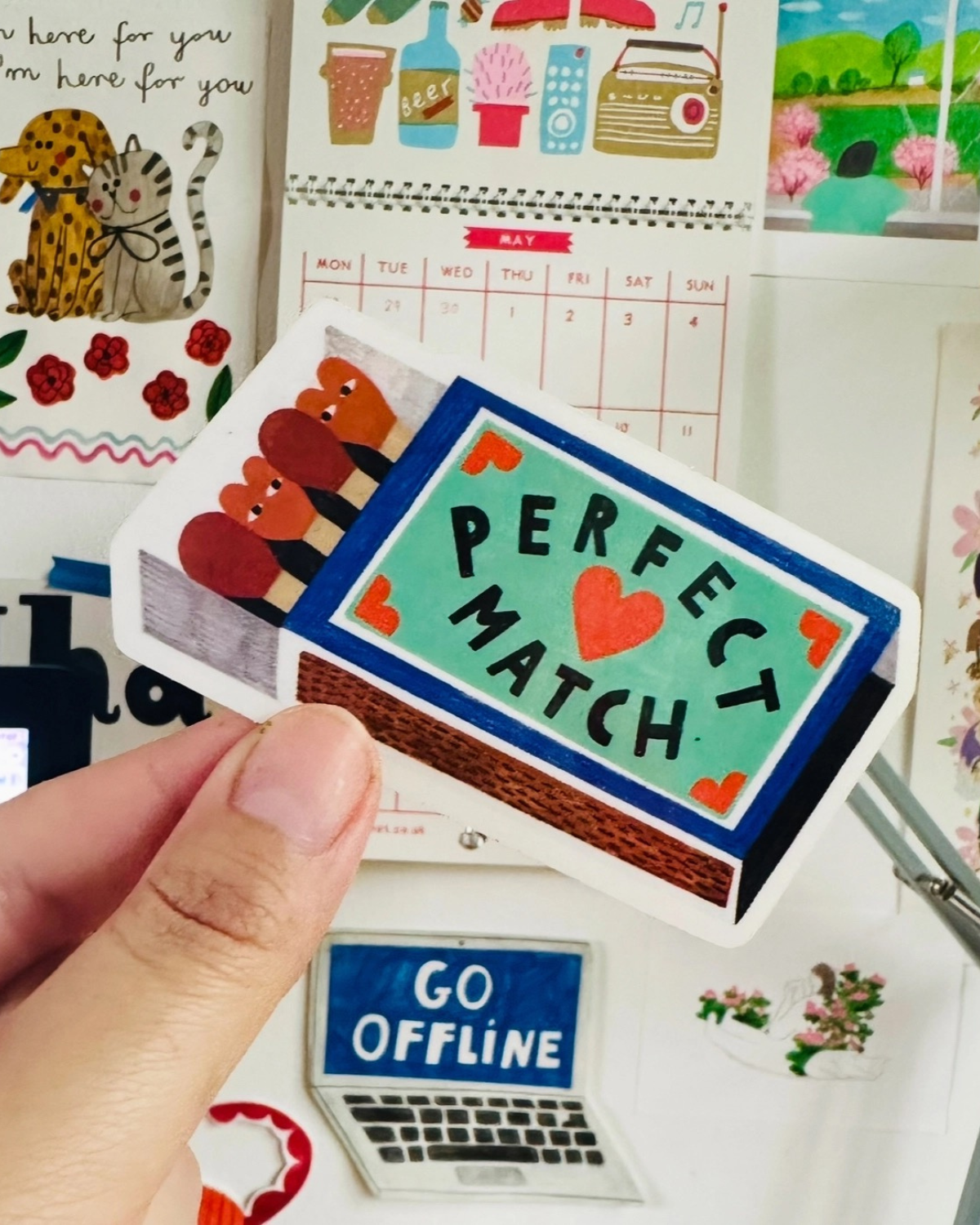 Perfect Match Sticker by Daria Solak Illustrations 