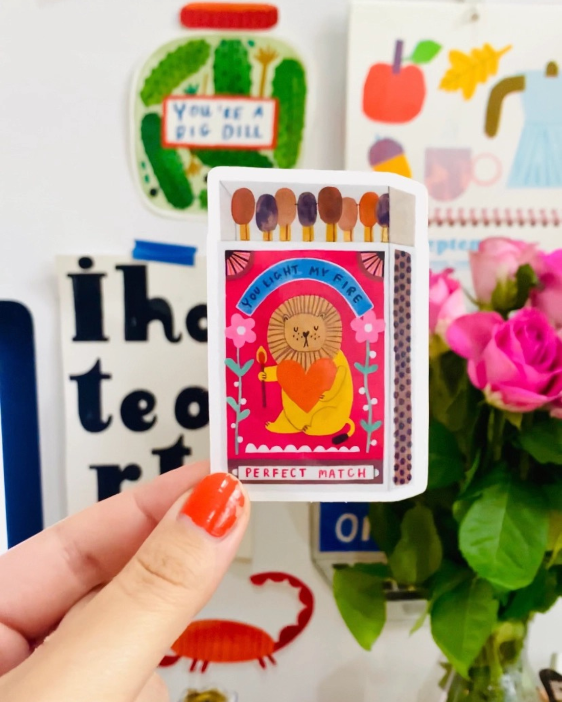 Perfect Match Sticker - You light my fire by Daria Solak Illustrations 