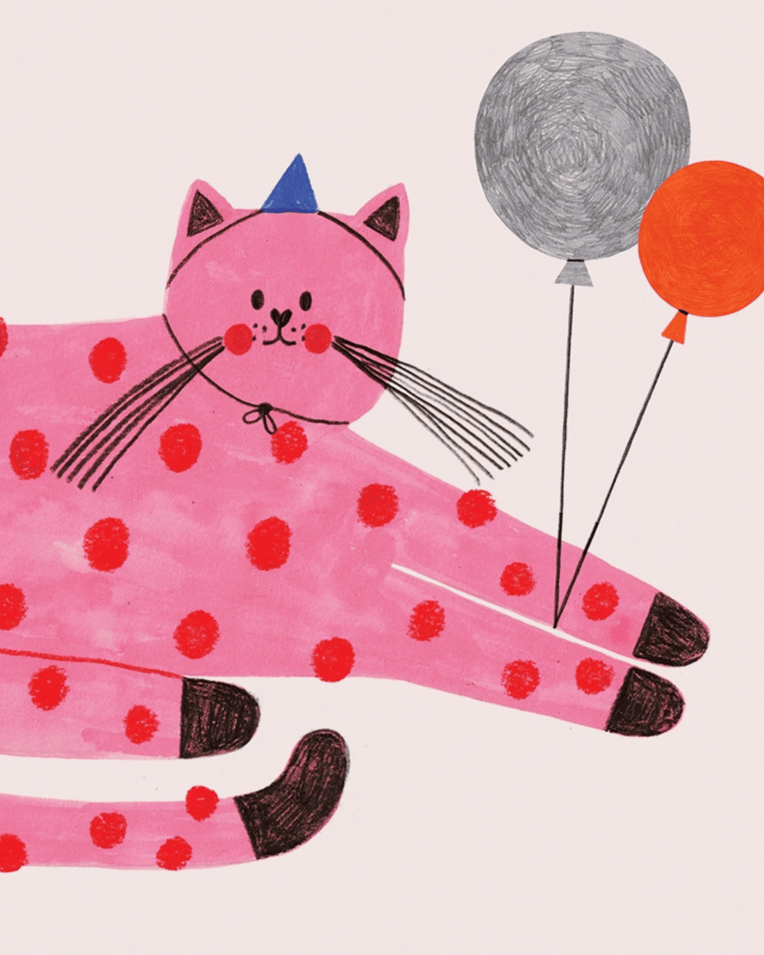 Pink Cat Card by Daria Solak Illustrations