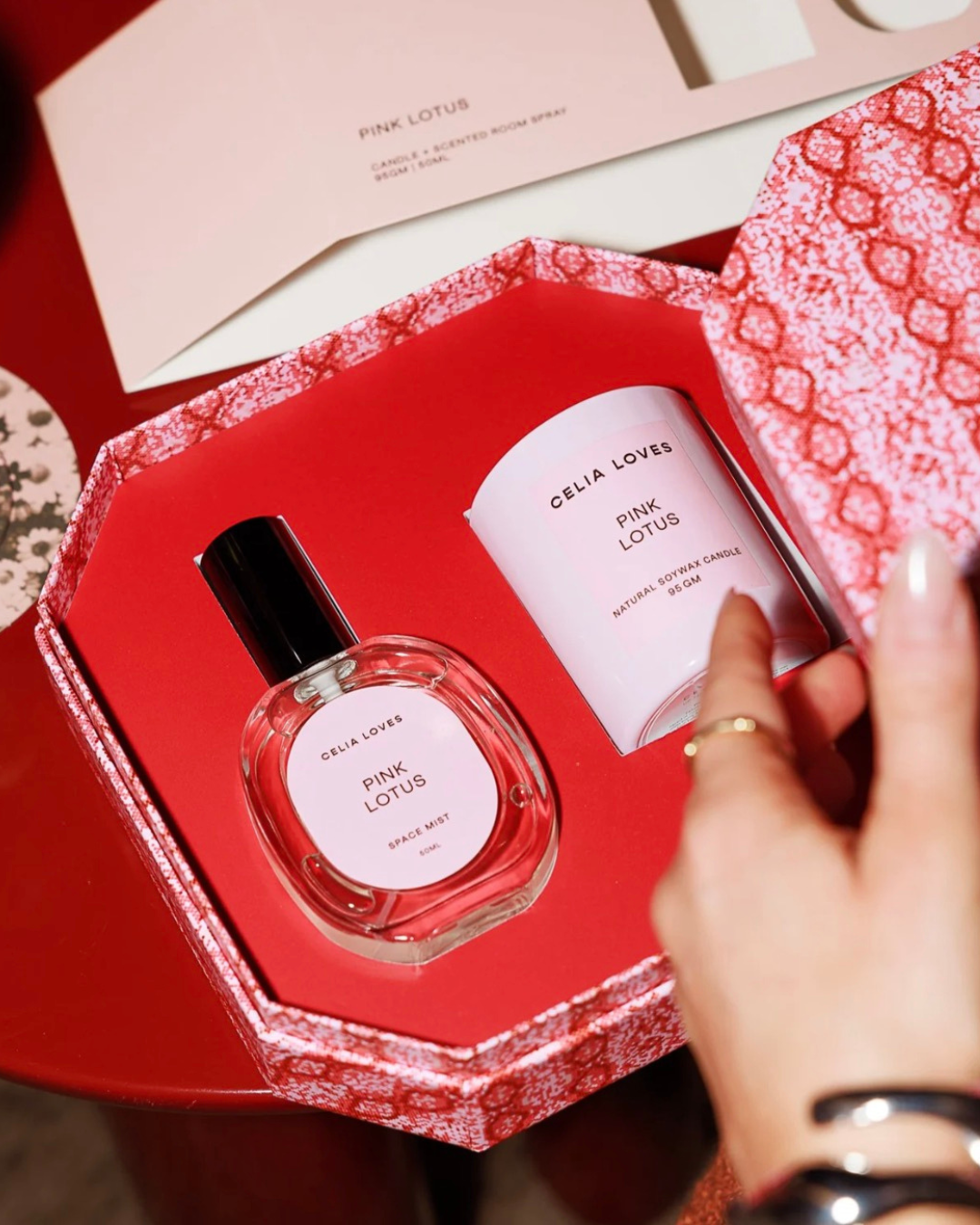 Celia Loves Pink Lotus - Candle &amp; Room Spray Duo Set 