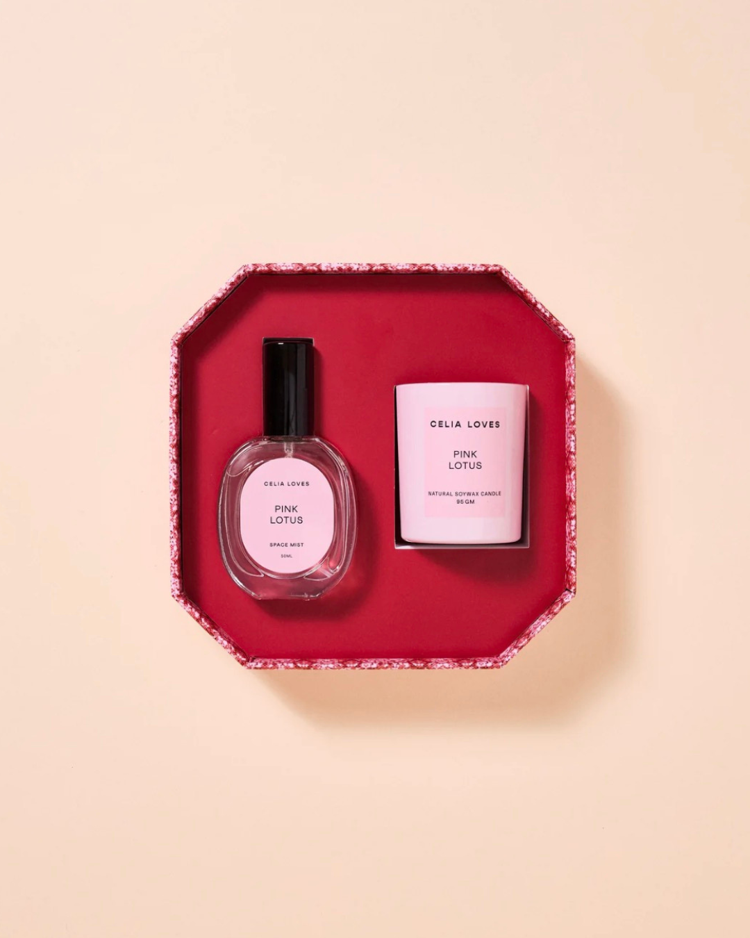 Celia Loves Pink Lotus - Candle &amp; Room Spray Duo Set 