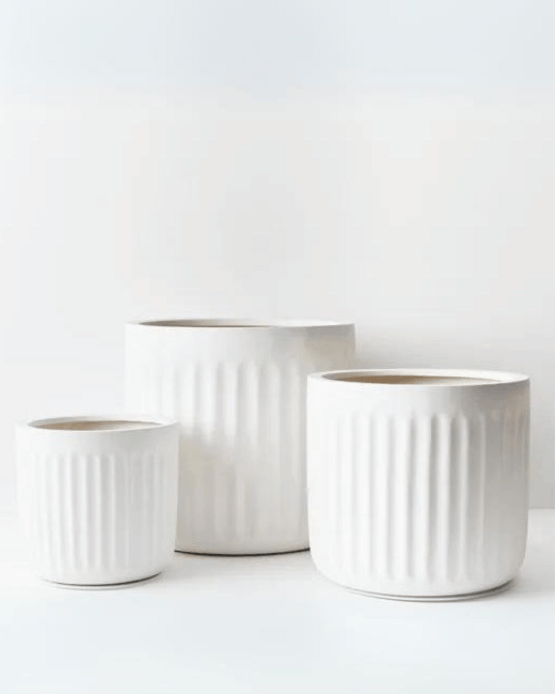 Pleated Pots - White (Small, Medium, Large)