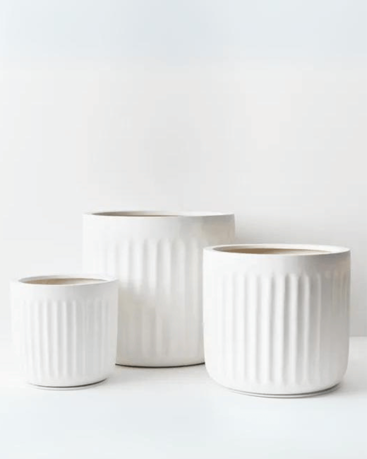 Pleated Pots - White (Small, Medium, Large)