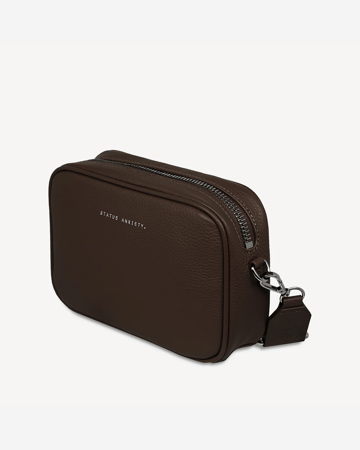 Status Anxiety Plunder Cross Body Bag With Webbed Strap - Cocoa 