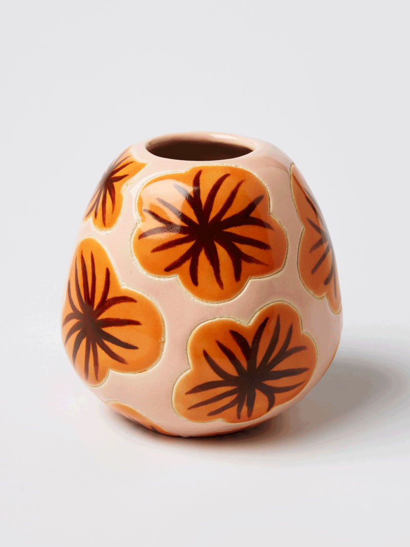 Pollen Burnt Hibiscus Vase by Jones &amp; Co