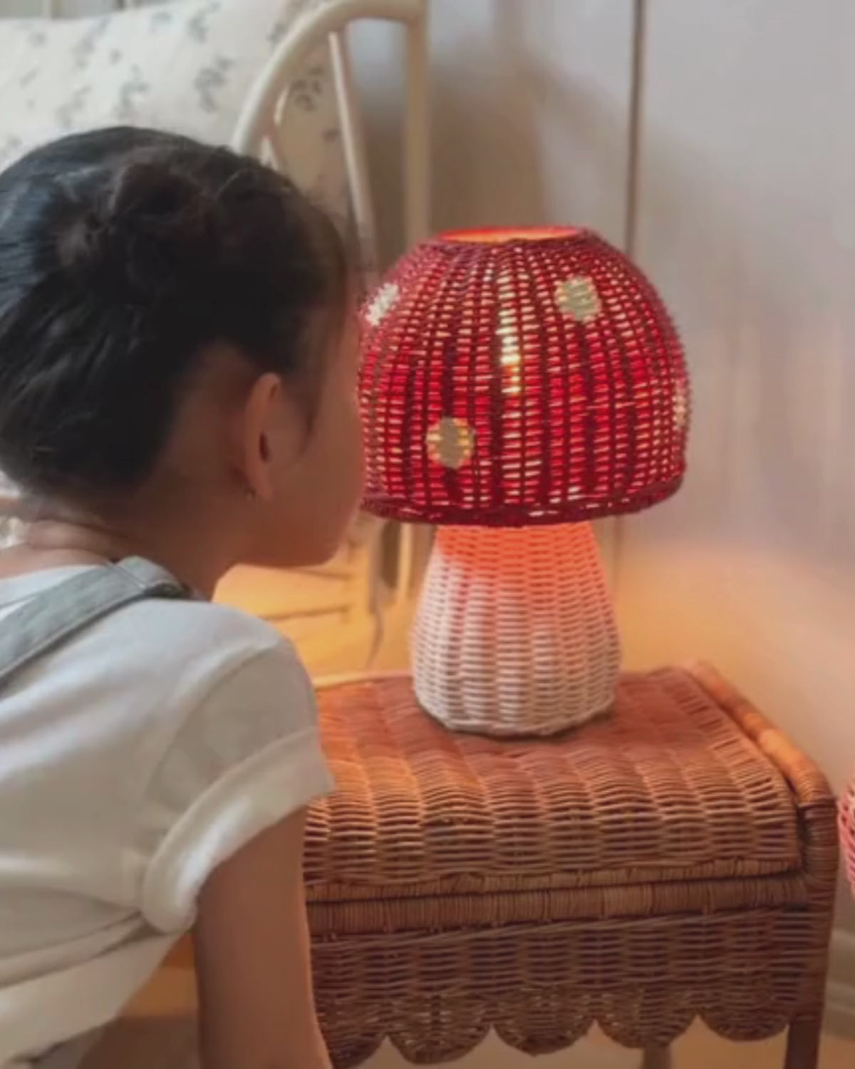 Olli Ella Dozy Toadstool Lamp - Red 