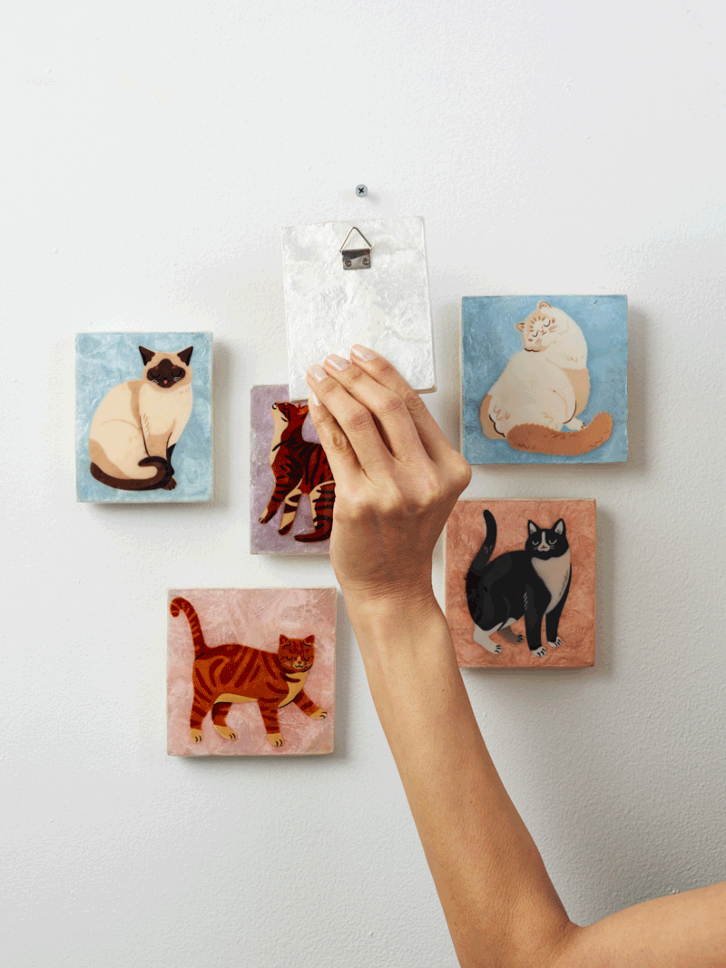 Purr Bengal Cat Wall Tile by Jones &amp; Co 