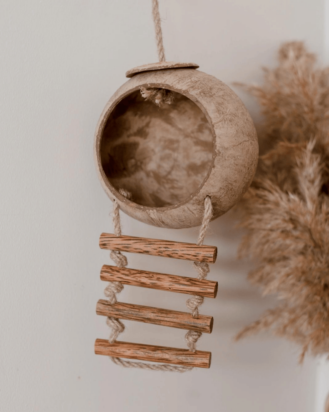 qtoys coco hanging fairy play house made from coconut shell