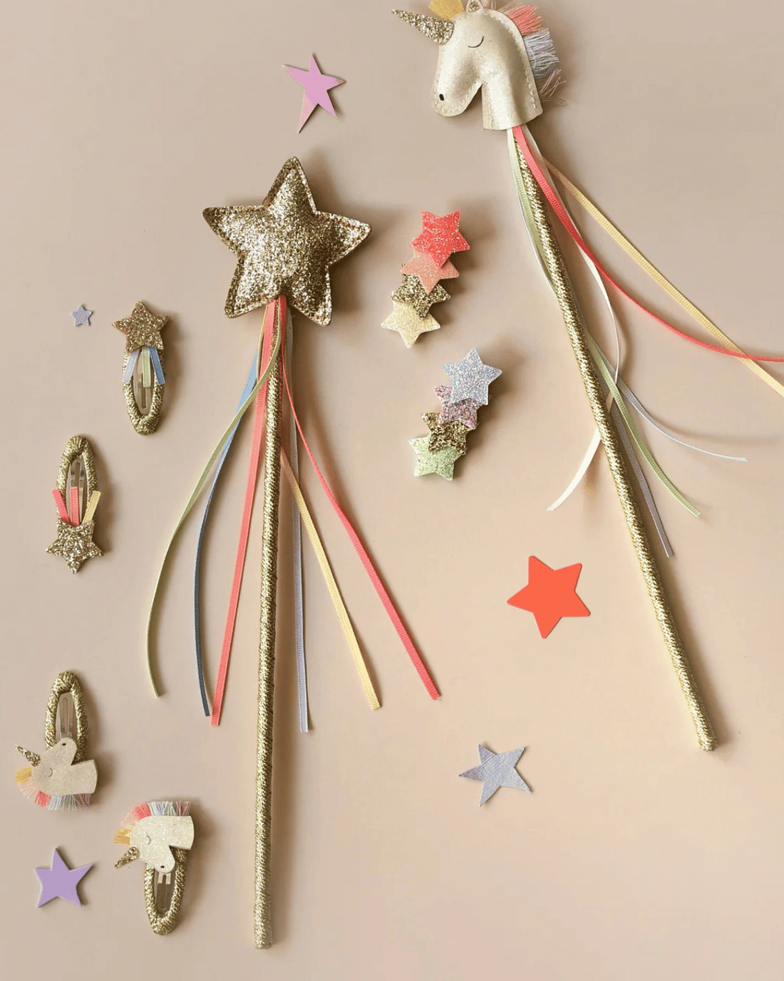 Rainbow Glitter Star Wand by Rockahula Kids 
