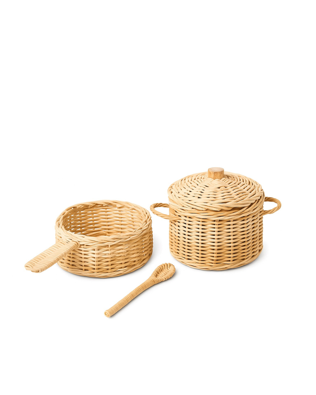 Rattan Toy Cooking Set